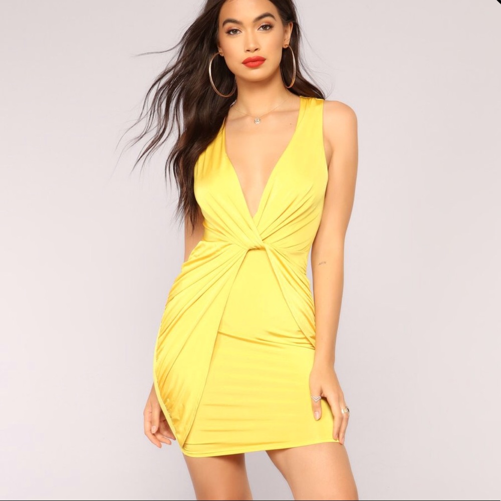 Yellow mini dress